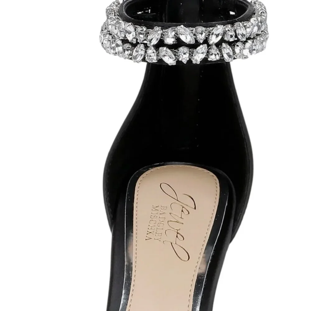 NEW Jewel Badgley Mischka Maya Pointy Toe Evening Pumps, Black, 7